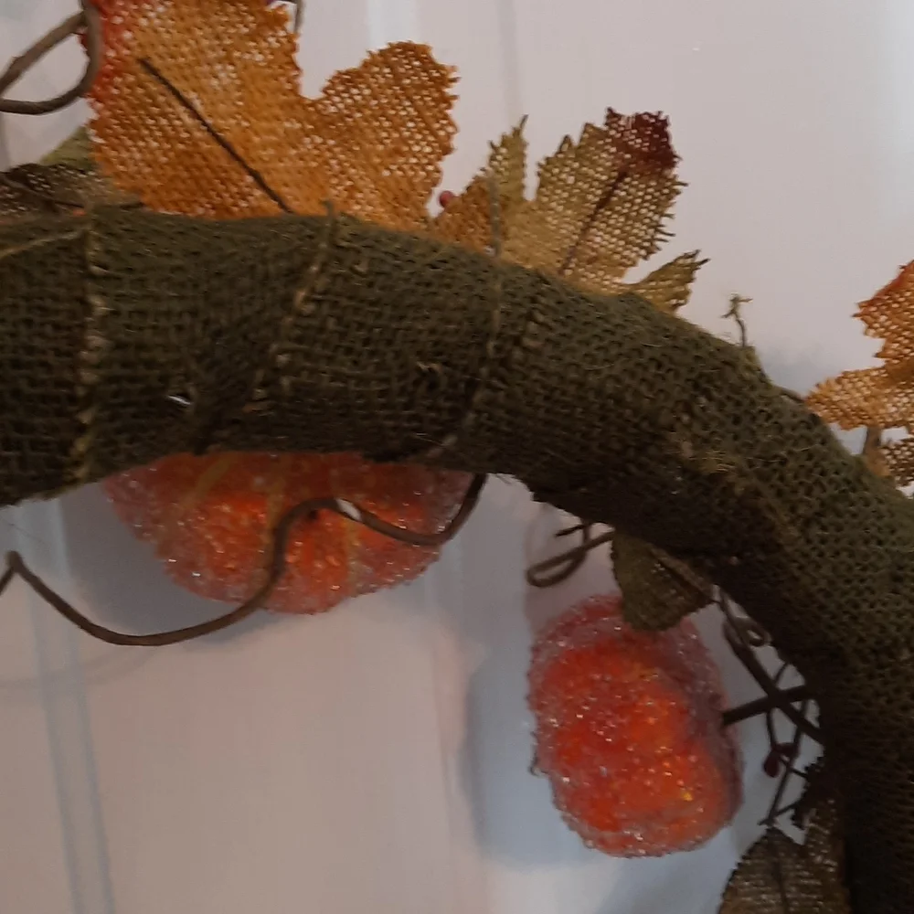 Wreath Fall Autumn Harvest Table Centerpiece Candle Lantern Ring Decor New